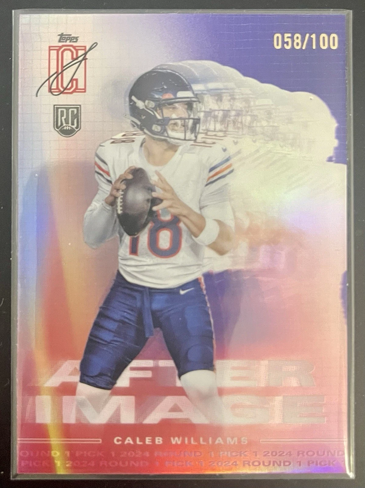 Caleb Williams Topps Signature Class After Image #AI6 Purple