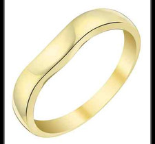 9ct Yellow Gold Ring Curved Wishbone Wedding Ring Band