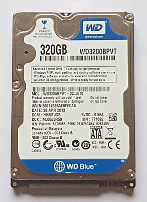 320 GB SATA Western Digital WD3200BPVT-22JJ5T0 5400rpm 8MB 2.5'' Festplatte