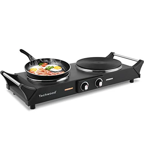 Techwood 1800W Hot Plate Portable Electric Stove Countertop Double Burner  with u0026amp; | eBay