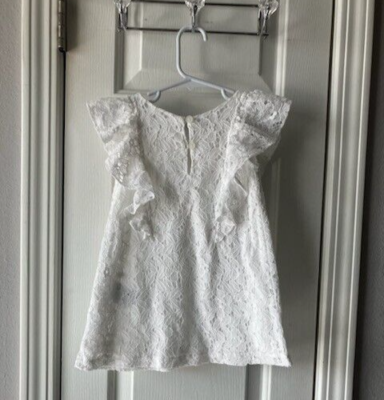 GIRLS H & M DRESS WHITE LACE FLUTTER SLEEVE KEYHOLE BACK SIZE 1 1/2 & 2 YEAR | eBay GIRLS H & M DRESS WHITE LACE FLUTTER SLEEVE KEYHOLE BACK SIZE 1 1/2 & 2 YEAR | eBay
