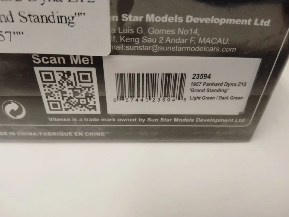 Vitesse Panhard Dyna Z12 Grand Standing Light - Dark Green 1957 1/43 23594 - Image 4 of 4