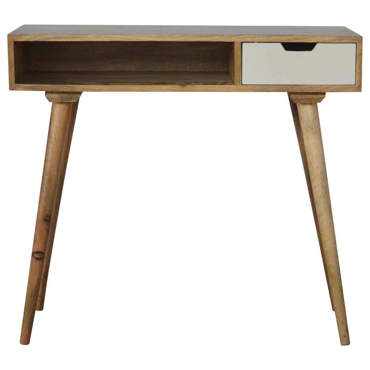 Handmade Mango Wood Desk Console Table White Drawer 89cm x 44cm eBay