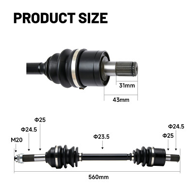 for Kawasaki Brute Force 650i & 750 4x4i 2005-2024 Rear CV Axle