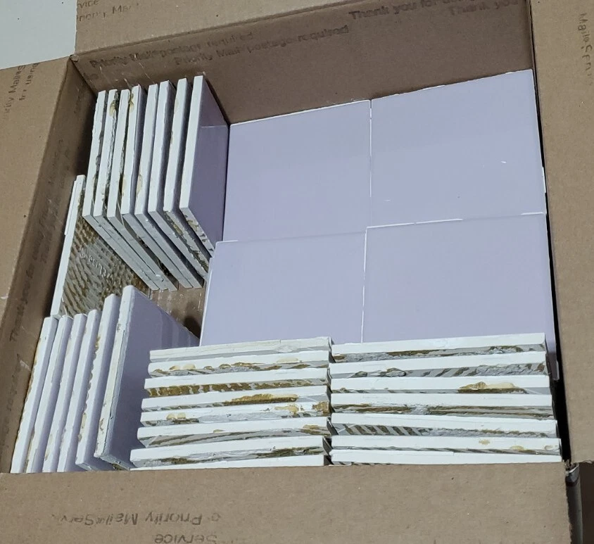 40件古董陶瓷WENCEL美国薰衣草浴室瓷砖4x4 — 第 4/4 张图片