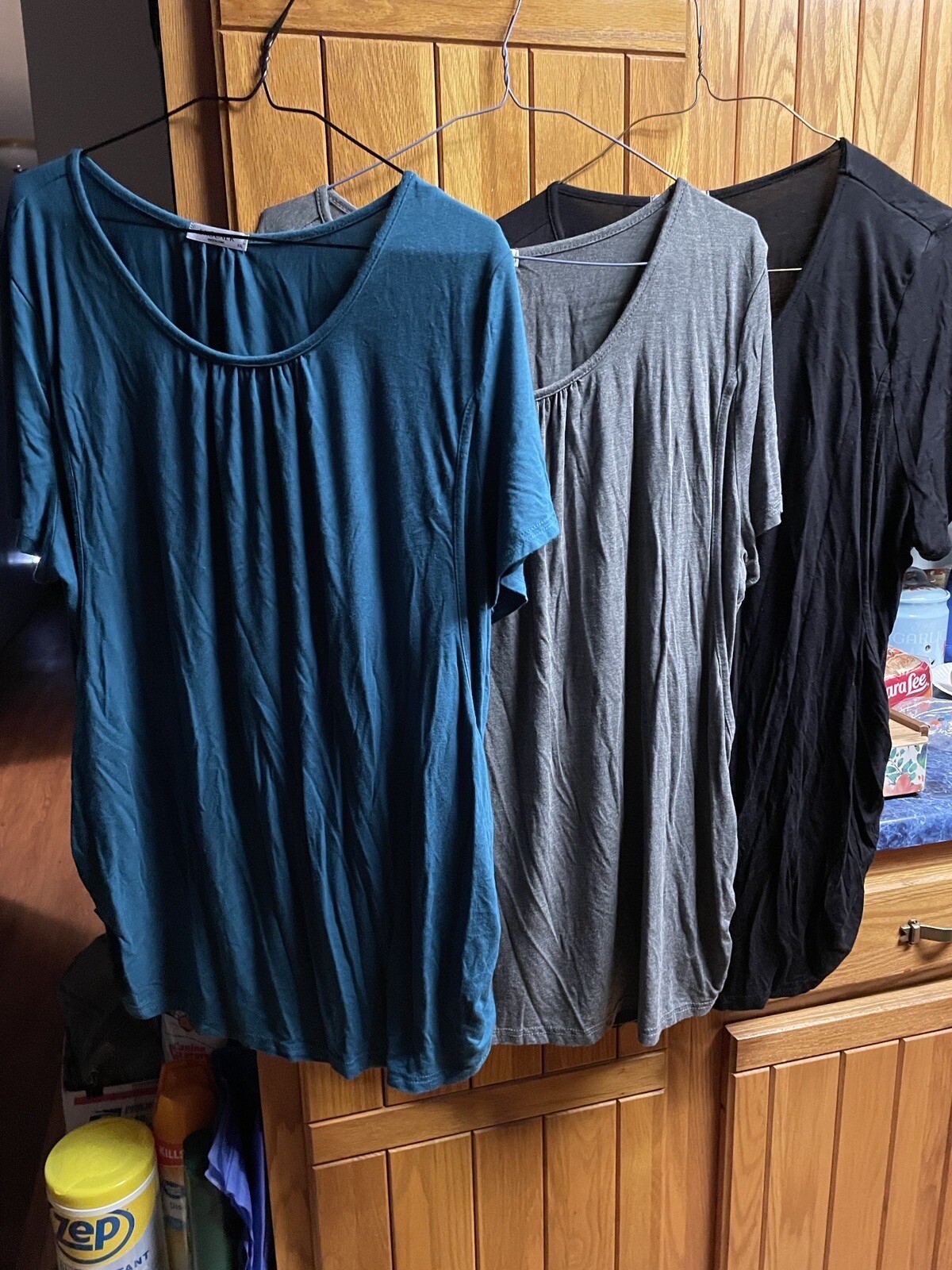 Lot of 3 Nursing/maternity Shirts/clothes .. Colors Black,gray,teal image 5