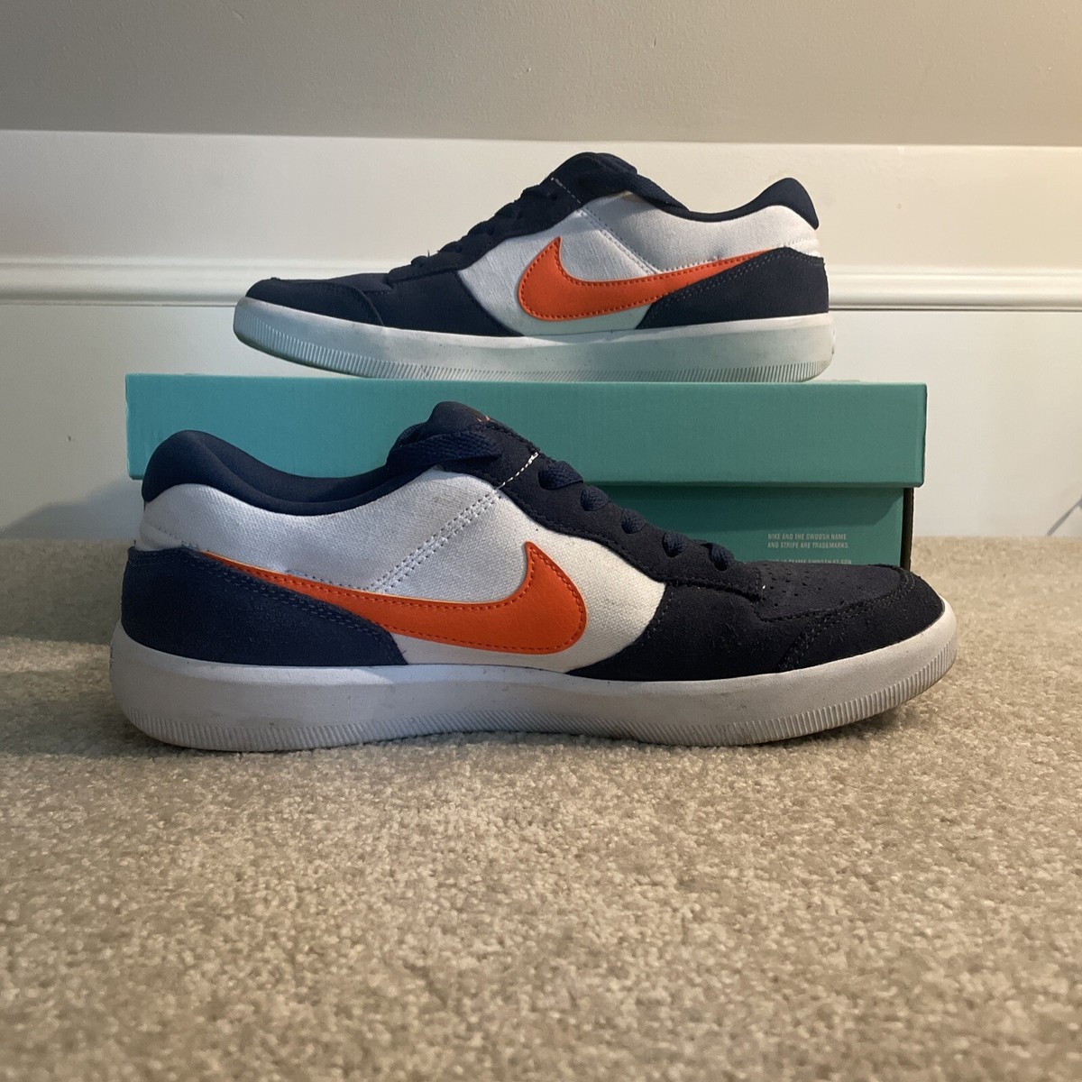 Nike SB Force 58 Sneakers US9 Mens Midnight Navy Safety Orange Skateboard Amazon.com | Nike SB Force 58 Shoe - Midnight Navy, Men main image 4