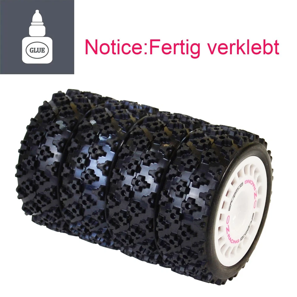 1/10 RC Rally Car Rubber Wheels Tires Set For Tamiya TT-01 TT-02 TT01E XV01 XV02 - Image 2 of 4