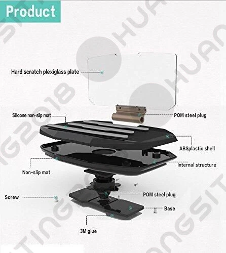 Car SUV GPS Navigation Holder HUD Head Up Display Projector Mobile Phone Bracket Foto 3 de 4