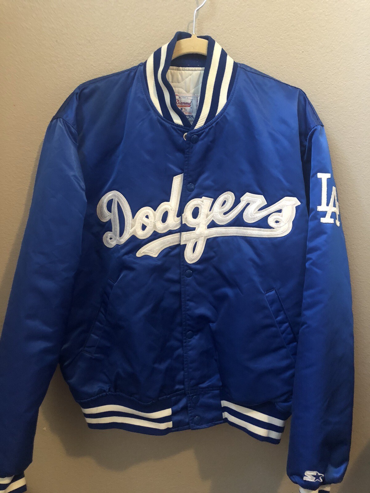 Vintage 80’s Dodgers Starter Jacket Made in USA Mens LARGE Satin RARE