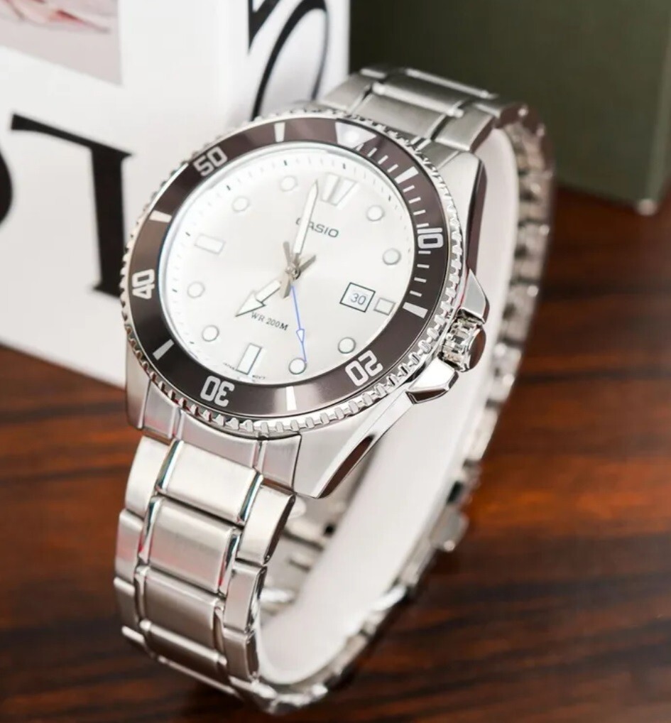 Casio MDV-107D-7A Silver Gray Analog Stainless Steel Quartz