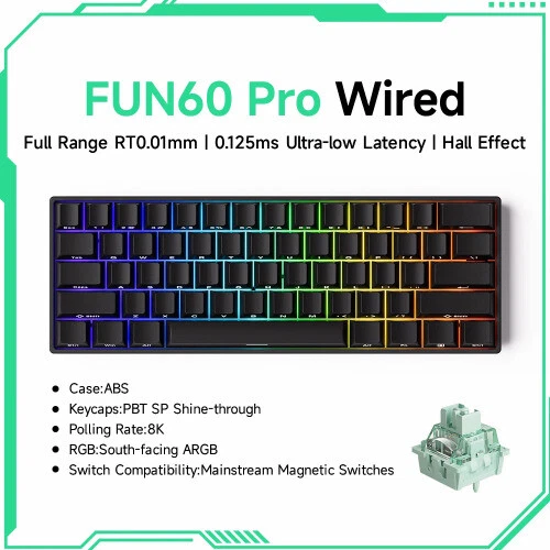Mechanical Gaming Keyboard with Magnetic Switch 60% Rapid Trigger Design
