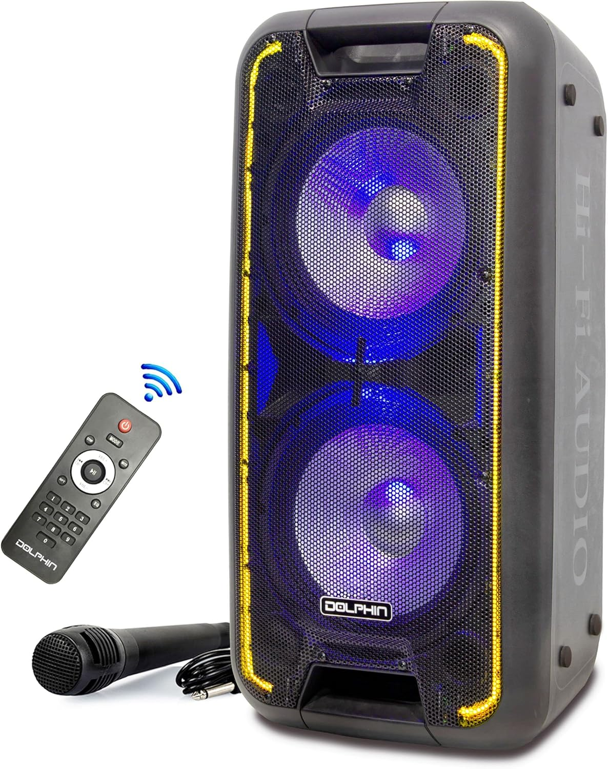 Bluetooth Party Speaker with Neon LED Lights High Power X-Bass and Long Battery Life