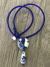 Necklace Ceramic Accessories National Trend Handmade Unique Blue White Porcelain