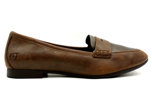 Born Logo Brown Leather Casual Slip On 