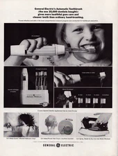General Electric Holiday Gift Idea Auto Toothbrush Girl Vintage Print Ad 1963