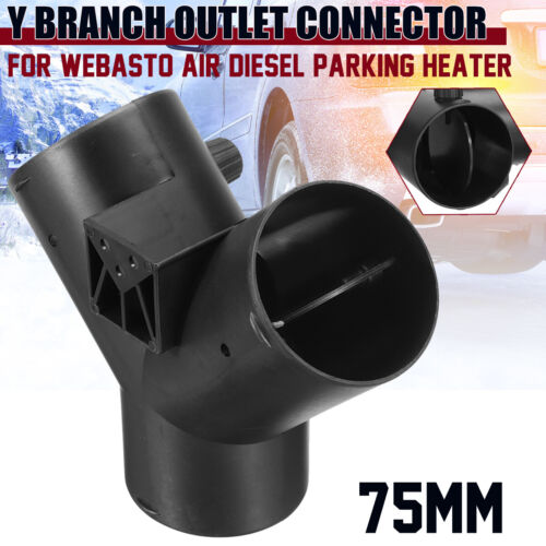75mm Pipe Ducting Y Piece Air Outlet Vent Hose For Webasto Diesel Parking Heater - Afbeelding 1 van 12