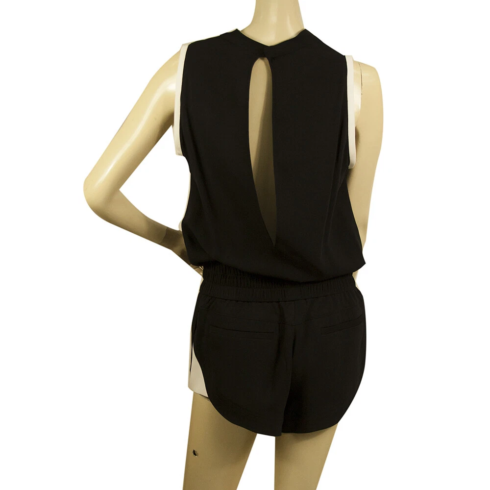 Helmut Lang Black White Trim Torsion Sleeveless Romper Playsuit Shorts size  2 | eBay