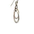 Estate Sterling Silver Oval Dangle Drop Hook Earrings Artisan Textured 10.9g — photo 4