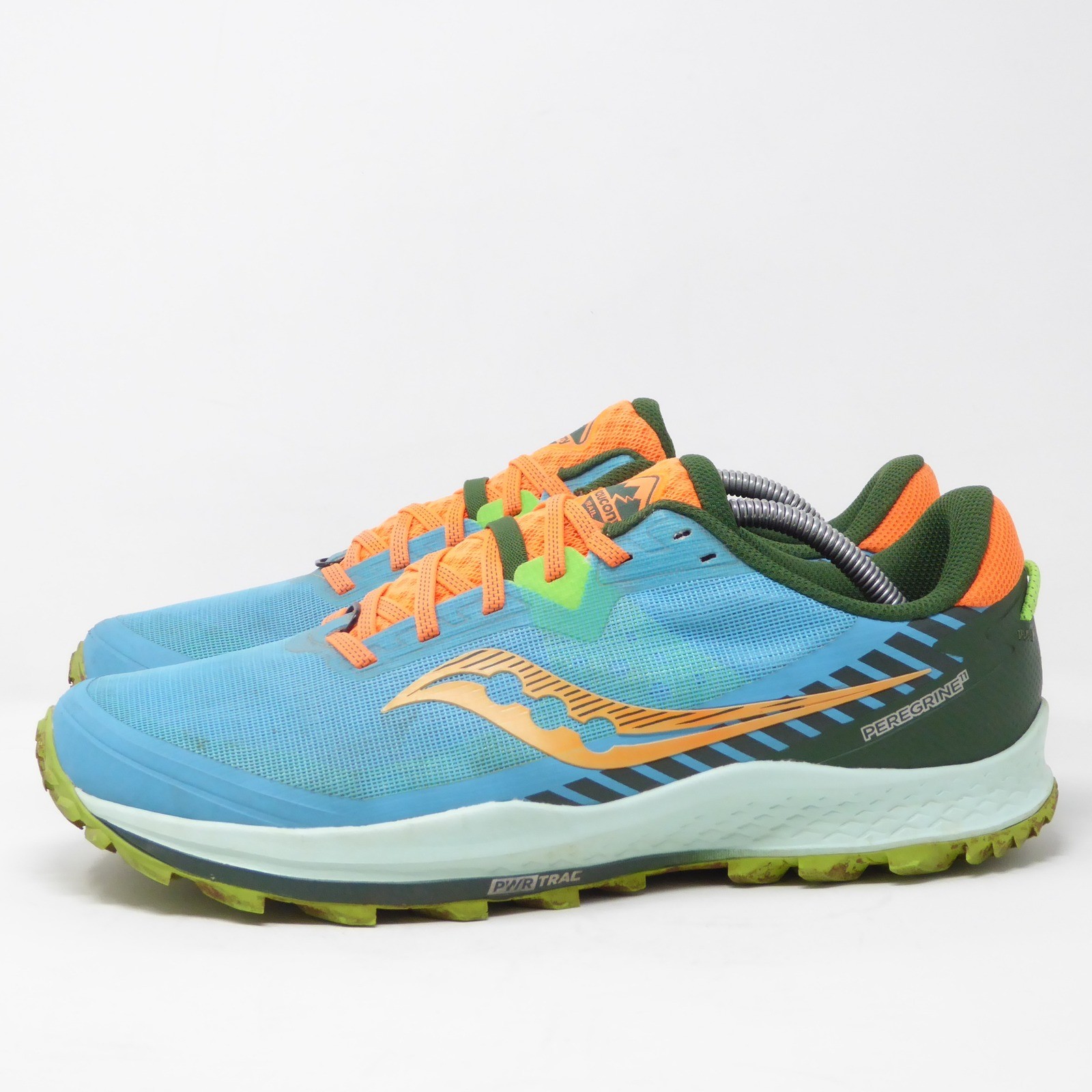 Saucony Peregrine 11 Mens Trail Running Sneakers Shoes Blue Orange Size 11.5 thumbnail 4