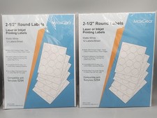 2 PACK PRINTABLE ADHESIVE 2.5" Round Labels Matte Laser Inkjet 5294 Sale Sticker
