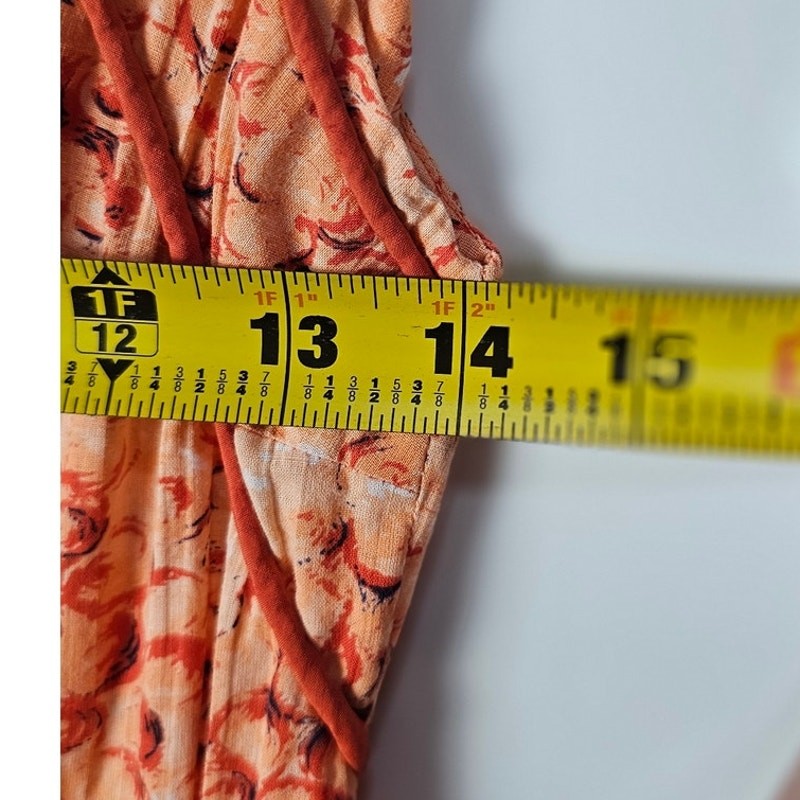 VTG Lorch Hobbies Dallas dress womens sz0 orange dot pattern cotton very soft 