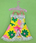 Rare! Vintage Short Flip Francie Doll Yellow Floral Swimsuit Top #1170 Mint 1969