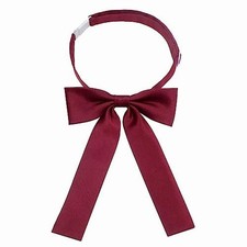 Bow Ties for Women/Girls, Pre-tied Adjustable Bowties Solid Color Burgundy