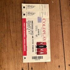 Coldplay / Jay-Z Entire Ticket Wembley Stadium 19 September 2009
