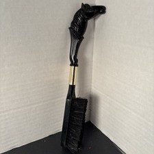 Vintage Horse Head Shoe Horn and Clothing Brush 10.5".           DA3
