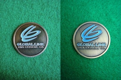 (Pick 1) Global Link Data Solutions Ltd Golf Ball Marker Metal Flat Putting Coin