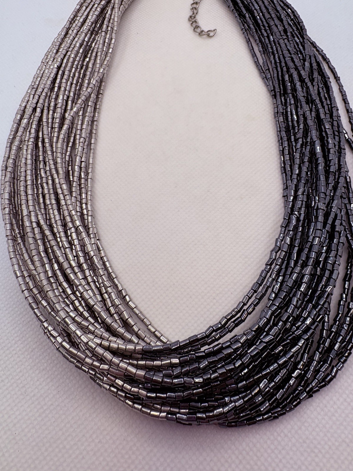 Vintage Silver Gray Dramatic Multi Strand Fully B… - image 3