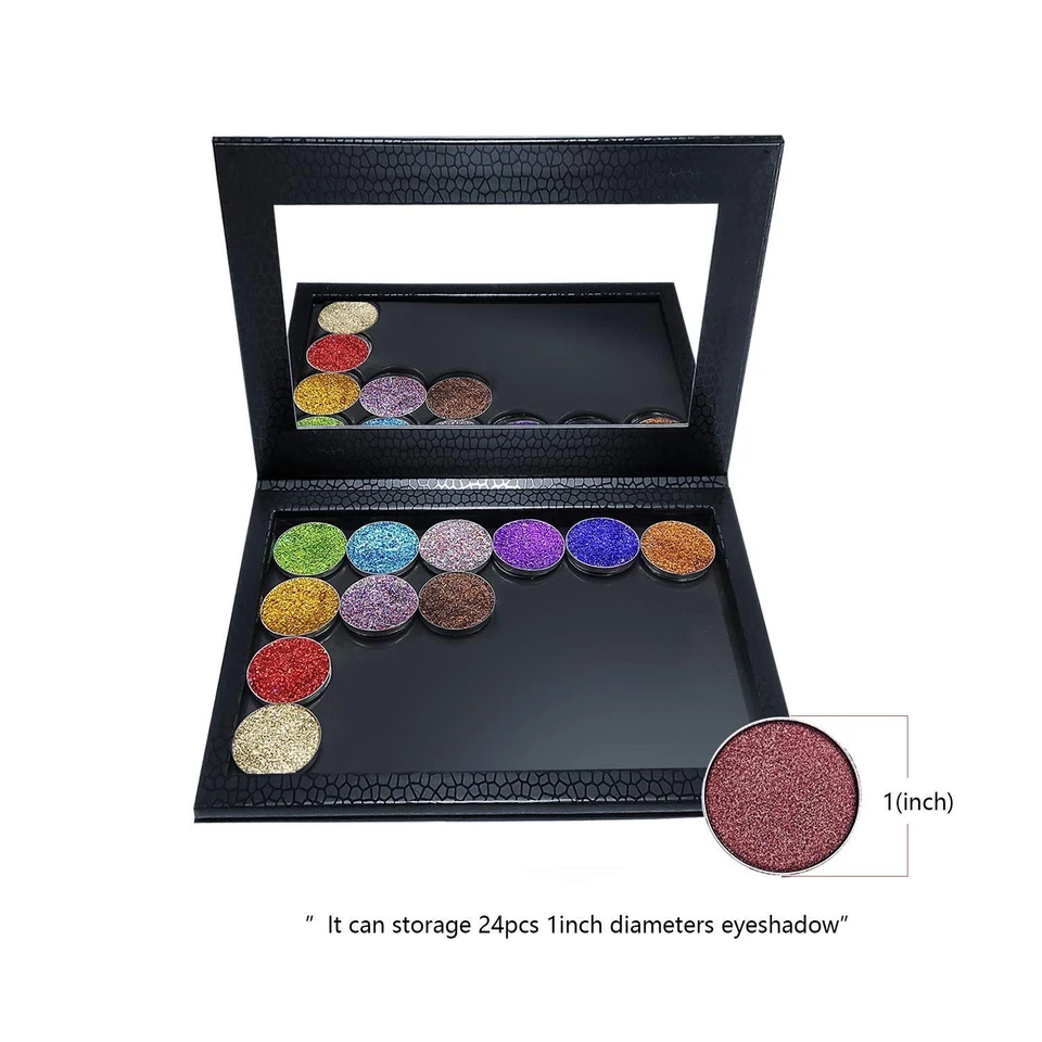 Allwon Magnetic Palette Empty Makeup with Mirror for Eyeshadow Black  - Image 2 of 4