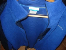 Columbia Interchange Men’s XL Two Tone Blue Fleece Full Zip Jacket Ex Cond