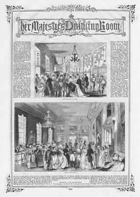 ST JAMES'S PALACE Her Majesty's Drawing Room - 2x antike Drucke 1843