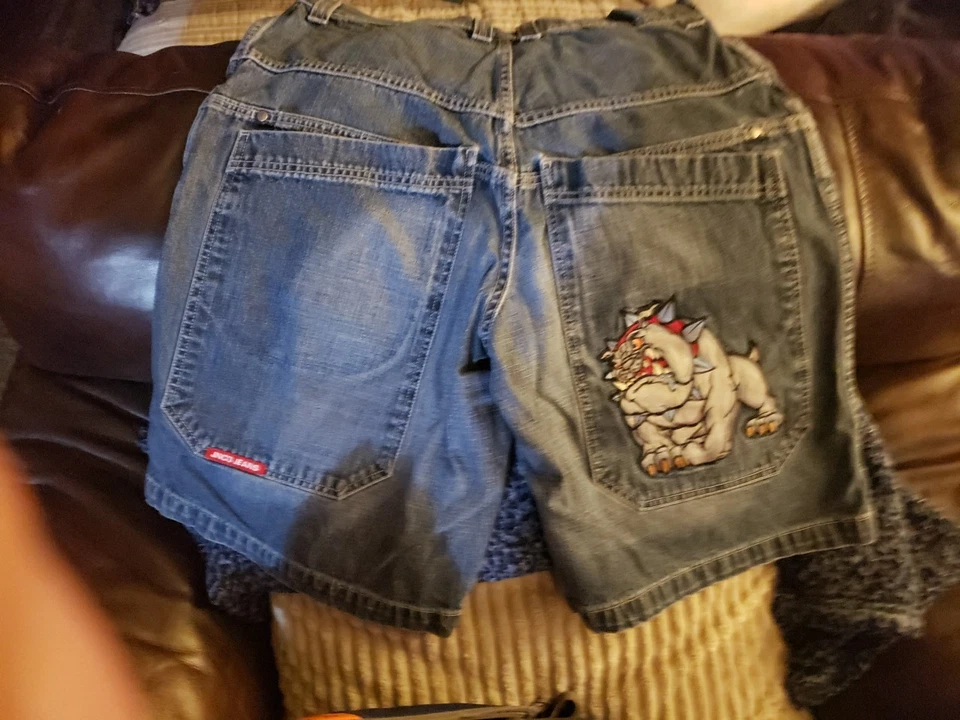 Pantalones cortos Bulldog Jnco vintage súper raros para hombre 34 de los años 90 Foto 3 de 3
