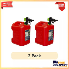 2 Pack Scepter 5 Gal Gasoline Fuel Can SmartControl Easy Pour No Spill Red