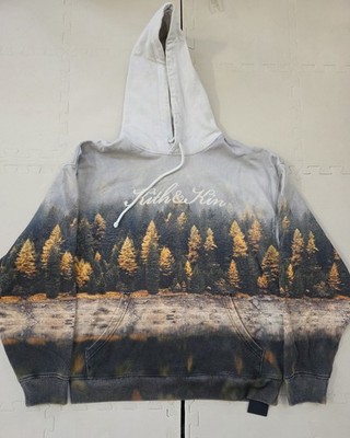 NWT KITH KIN Woodland Nelson Graphic Fleece Hoodie Men's S Small Landscape