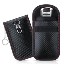 2-Pack Faraday Key Fob Protector, 3.15"X5.12" Double-Layer Carbon Fiber Mater...