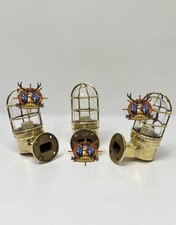 Lampe cygne cloisonnée ancienne marine laiton montage mural extérieur nautiqu...