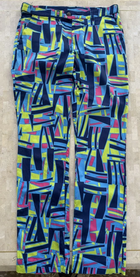 Pantalones de golf LOUDMOUTH para hombre Tiki Bar azul algodón 36x36 fiesta John Daly agarre Foto 3 de 4