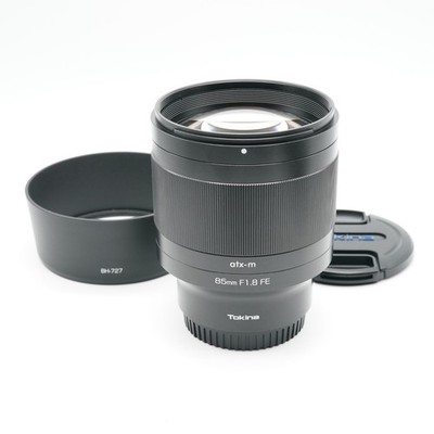 TOOKINA ATX M 85mm F1.8 FE Sony FE with desirable genuine hood Mint Condition JP