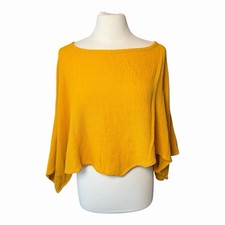 OH MY GAUZE! Gold Gauze Blouse Womens Size M