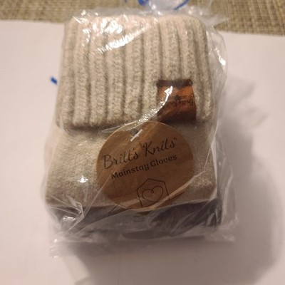 2 Pairs Britt's Knits Light Grey And Beige Knit Gloves