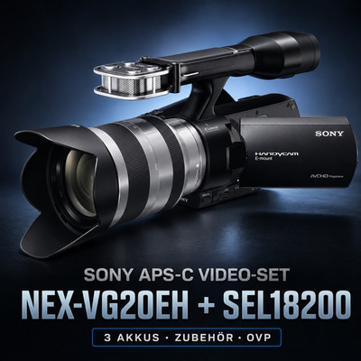 Video Camcorder  Sony Handycam NEX VG20EH ZoomObjektiv Sony SEL-18200 E18-200mm