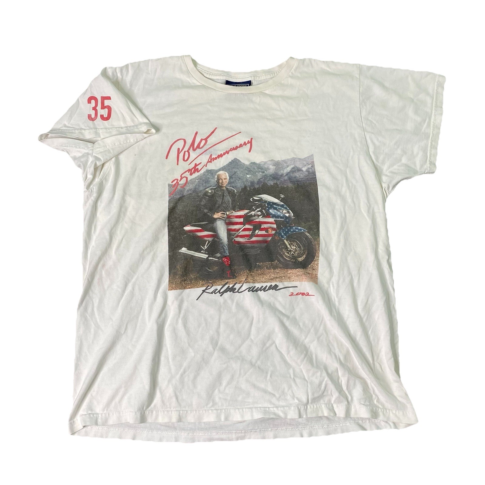 Vintage 2002 Ralph Lauren Summer Outing T-Shirt Polo 35 Anniversary Large Rare