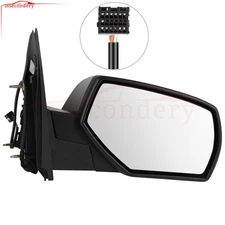 Manual RH Side Mirror Fits 14-17 Silverado Sierra Chrome Power Heated Passenger