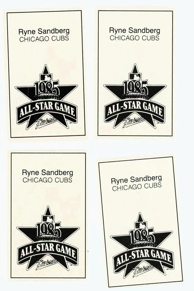 RYNE SANDBERG (4) 1985 All-Star Game Inserts here Chicago Cubs  - Image 2 of 2