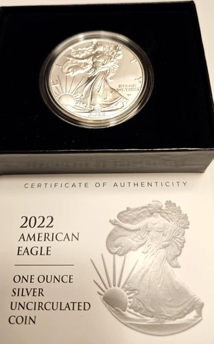 2022-W Burnished $1 American Silver Eagle, OGP & COA