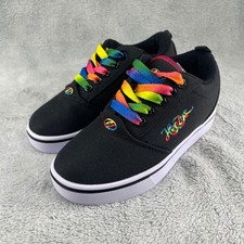 Heelys Skate Shoes Kids 1 Black Rainbow Pro 20 Canvas Wheeled Sneakers Low Top